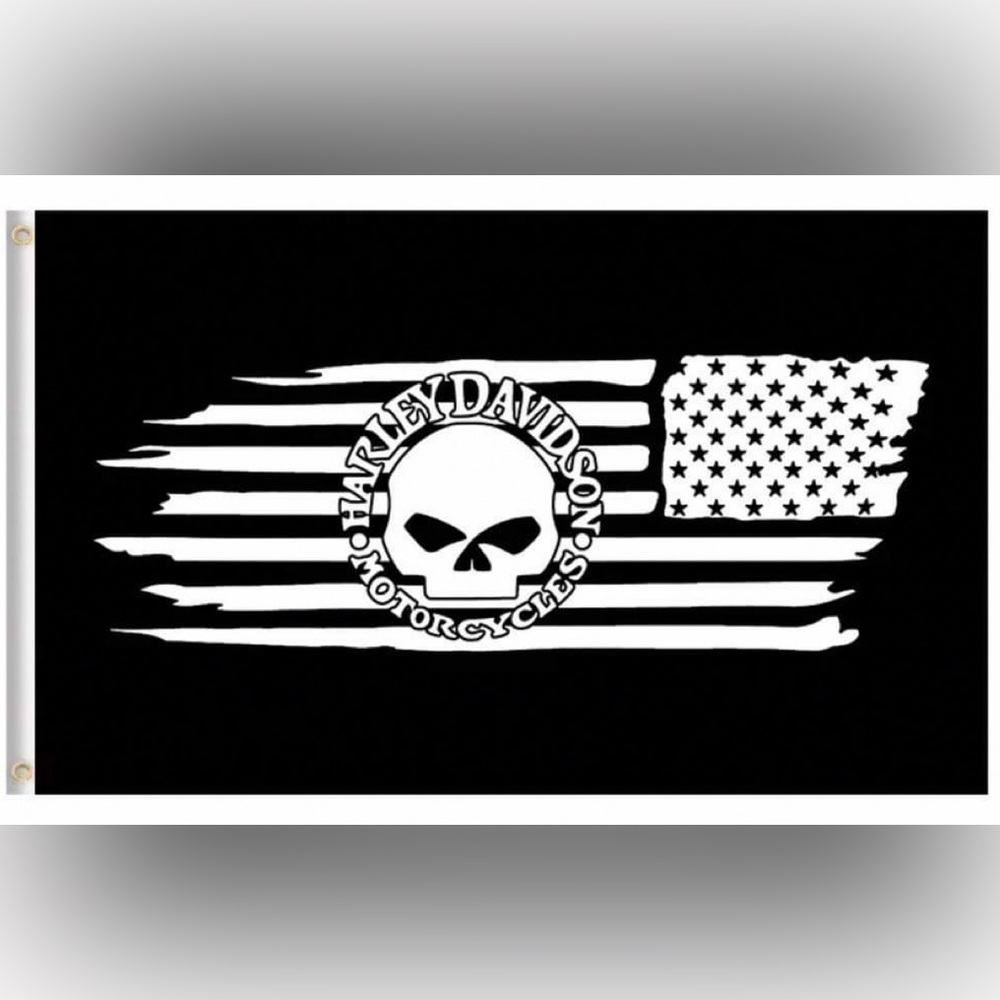 Harley-Davidson Black and White Flag